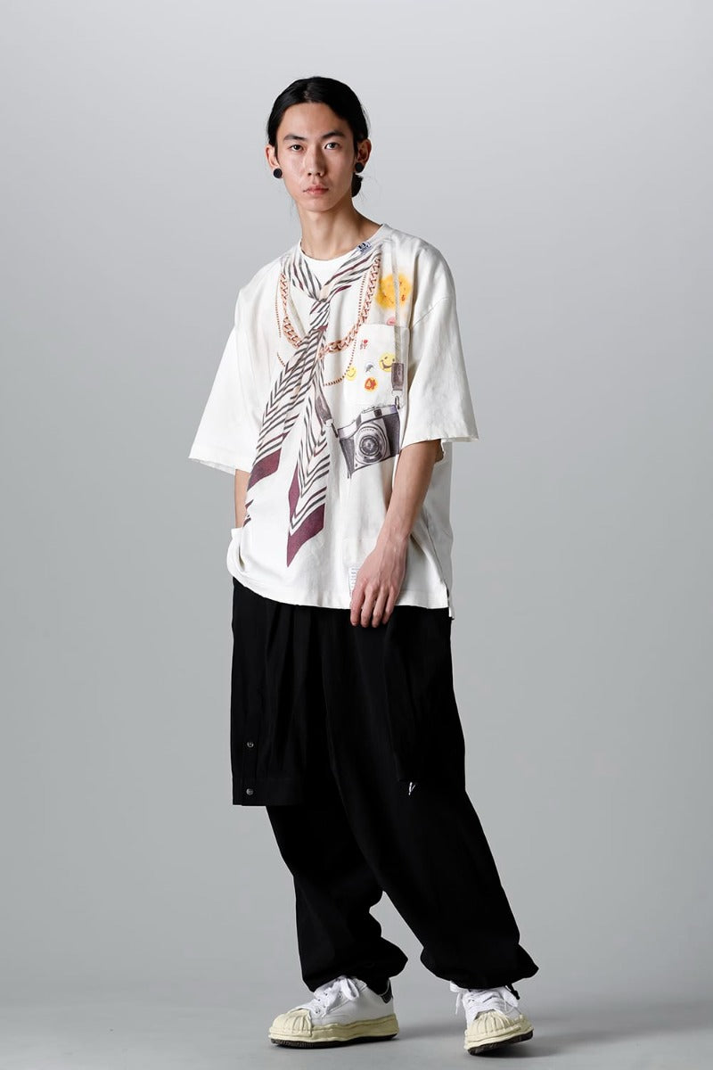 A10TS671-White | Trompe l'oeil printed Tee White | MIHARAYASUHIRO