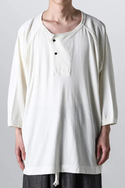 3/4SLEEVE HENLEY Cotton Hemp Jersey KINARI - O PROJECT