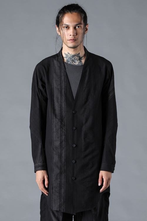 Cracked Random Stripe Jacquard Long Shirt - D.HYGEN