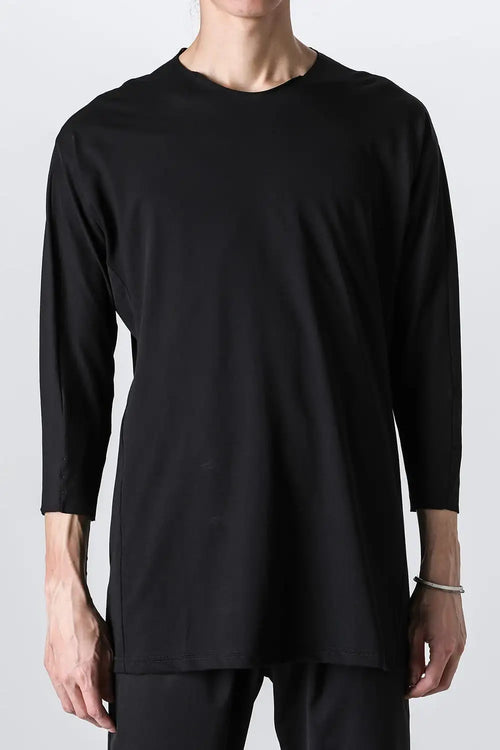 Eight-quarter sleeve high twist jersey Black - DEVOA