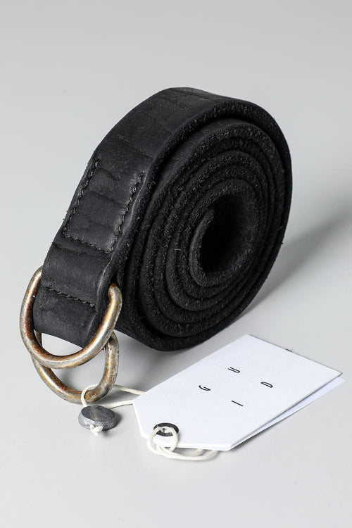 Belt Bison Full Grain Leather - BLT17 Black - Guidi