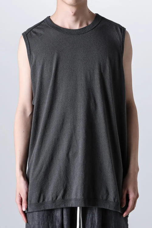 SLEEVELESS TEE Cotton Hemp Jersey BLACK - O PROJECT