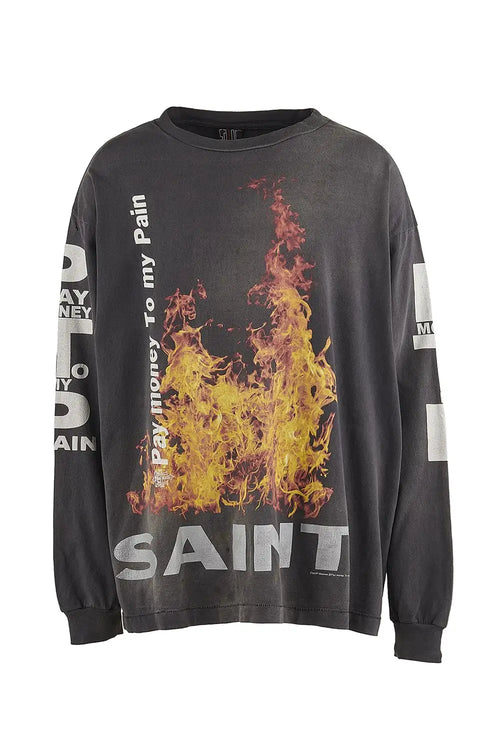 Pay money To my Pain × SAINT Mxxxxxx SR TO SS Long sleeve T-shirt - SAINT Mxxxxxx