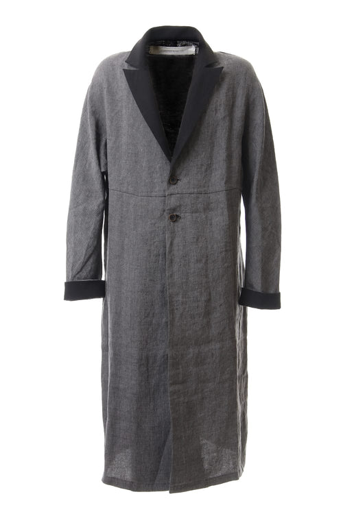 Linen Herringborne Bio Finish Light Coat - CA5-LI13 GrayBlack - individual sentiments - インディヴィジュアルセンチメンツ