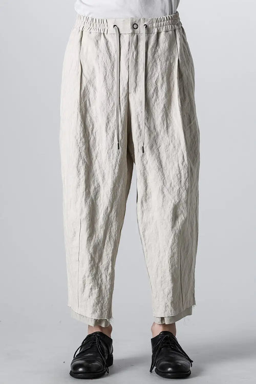 Cropped pants canapa / cotton metal shrink - DEVOA