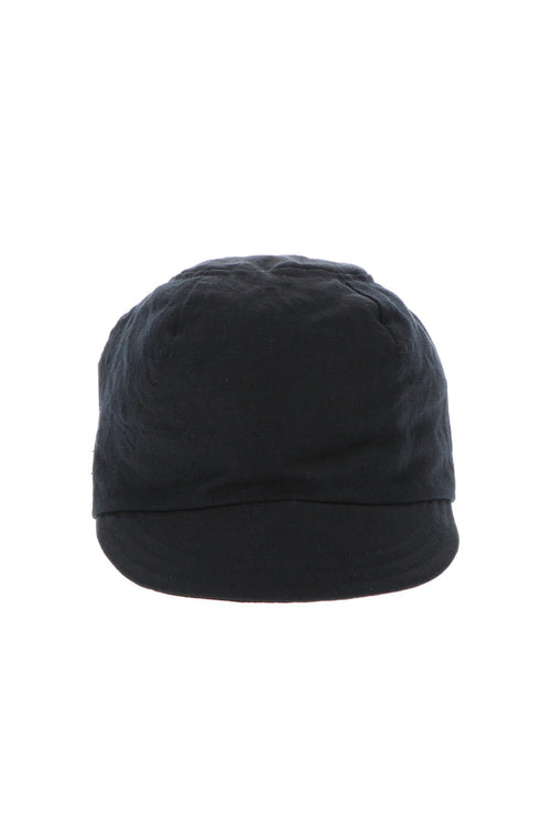 Cap Black Wool Linen Twill - JAN-JAN VAN ESSCHE