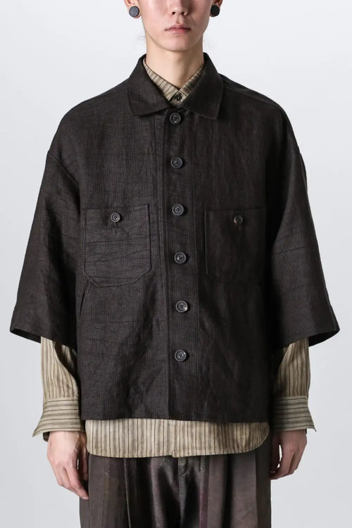 Oversized Short Sleeve Workers Shirt - ZIGGY CHEN