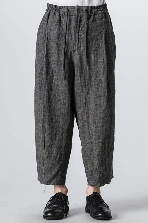 Cropped pants linen / glen check - DEVOA