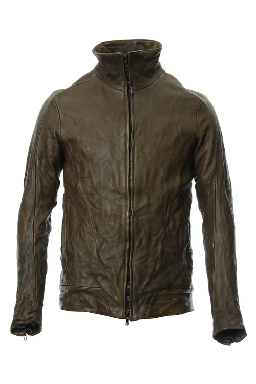 LEATHER TRACK JACKET - Khaki - CJ-1636 - CIVILIZED