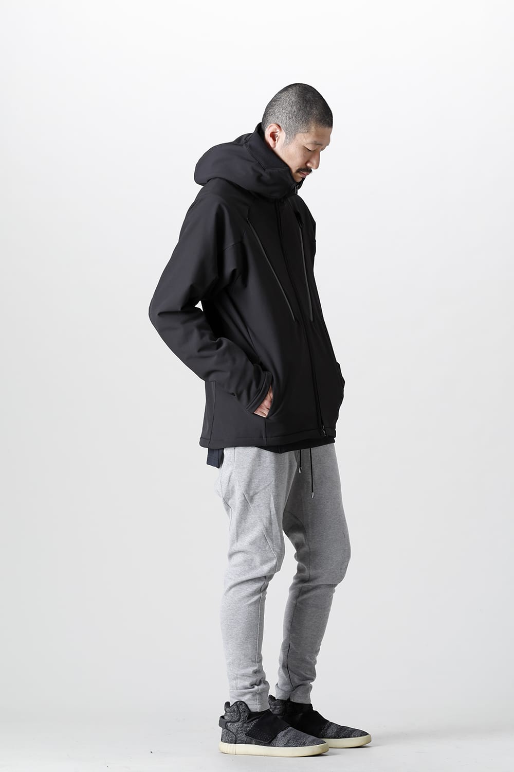 CL-2324 | Vacuum Neck Soft Shell Parka Black | CIVILIZED | Online