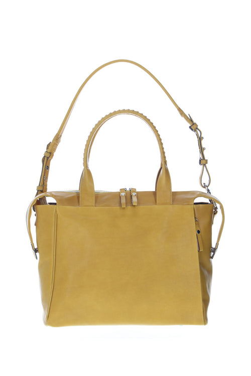 Slide tote bag - Cow leather from Hokkaido Mustard - cornelian taurus