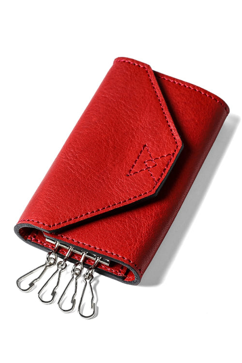 parallel key case Cow Leather Red - cornelian taurus