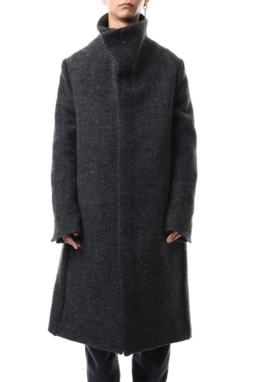 Hight Neck Coat Wool Angora Tweed - CO9-HW16 - individual sentiments