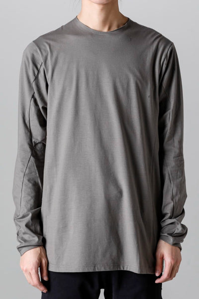 Print Long sleeve cotton stretch jersey  Mud Gray - DEVOA