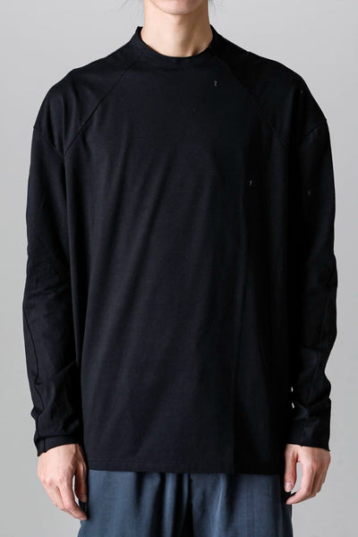 Long sleeve cotton stretch jersey  Black - DEVOA