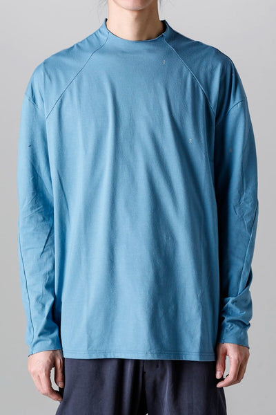 Long sleeve cotton stretch jersey  Fade Blue - DEVOA