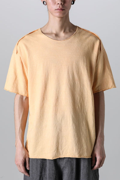リネンコットンウォッシュジャージーワンピースパターン S/STシャツ マスタードオレンジ - individual sentiments - インディヴィジュアルセンチメンツ