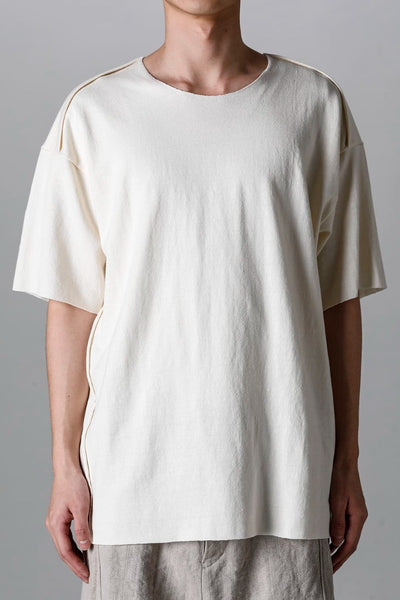 Cotton Washed Jersey One-Piece Pattern S/S T-Shirts Off White - individual sentiments