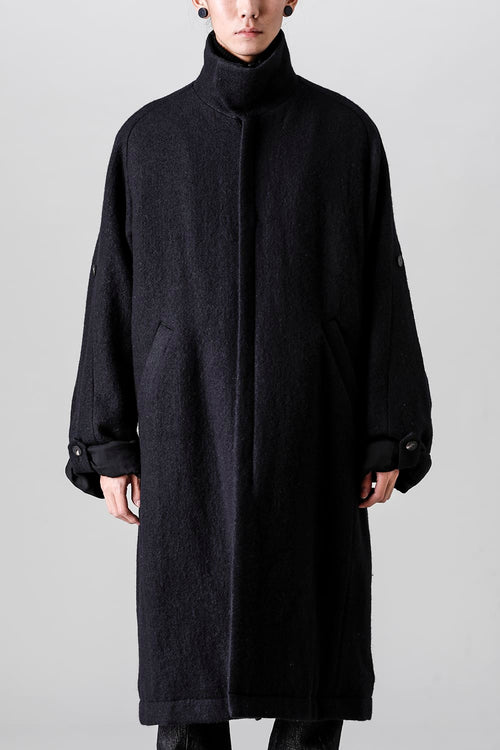 Hight neck coat wool milling - DEVOA
