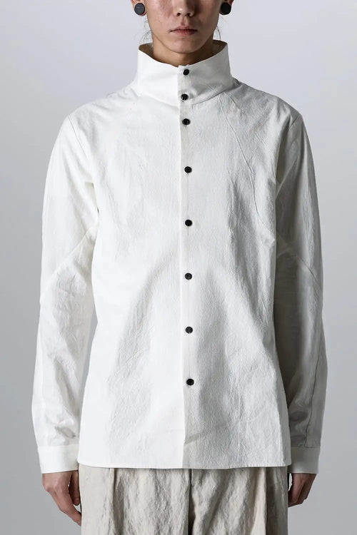 High neck shirt cotton / hemp - DEVOA