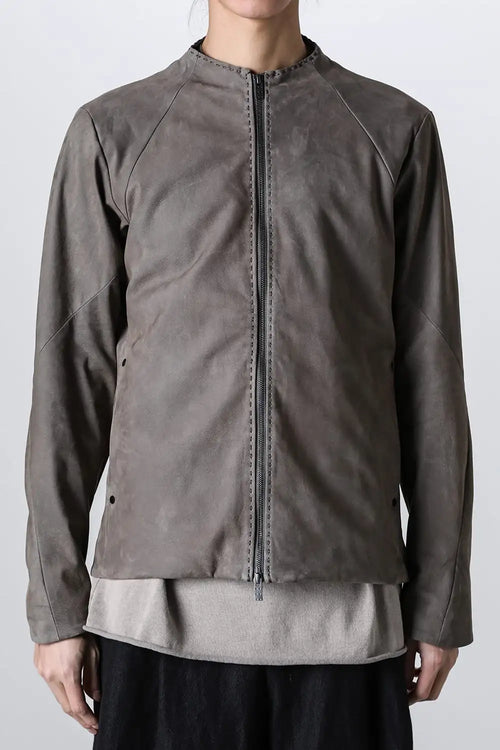 Jacket soft nubuck cow leather Slate Gray - DEVOA