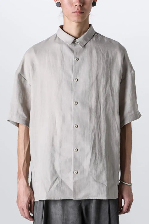 Short sleeve shirt ramie Ecru - DEVOA