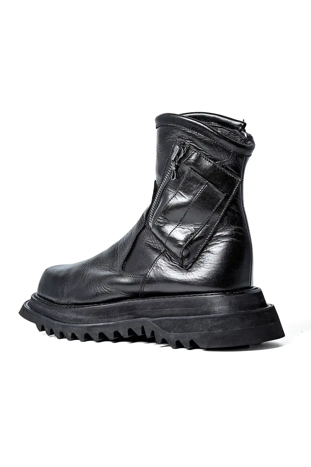 847FWM1 | Cow Leather Side Zip Boots | JULIUS | Online Store 