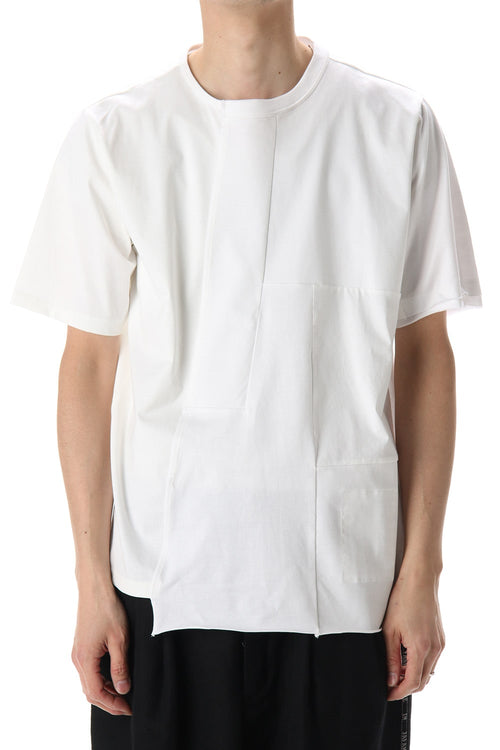 Patchwork Back Seamed T-Shirts White - DUELLUM