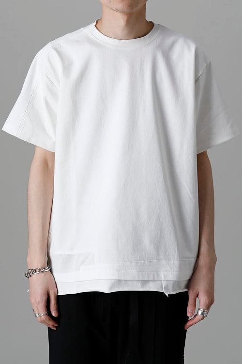 Tシャツ ホワイト / ブラックステッチ - DUELLUM