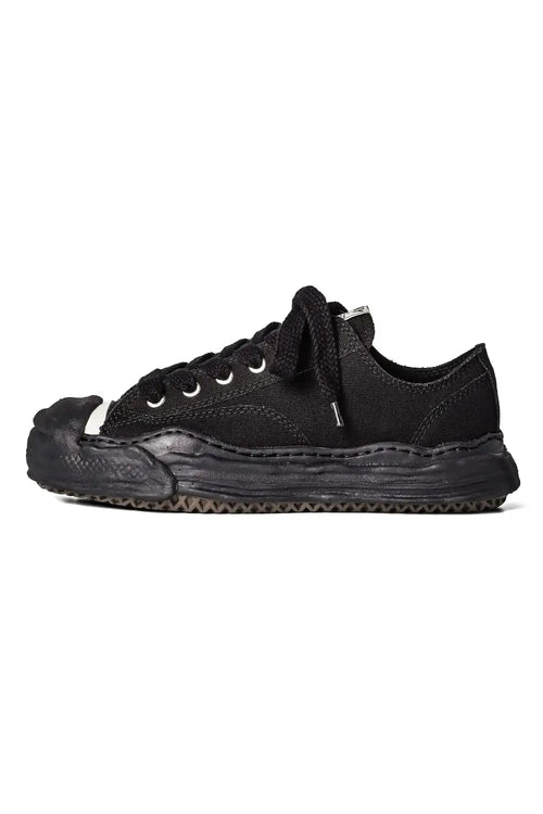 HANK Original sole Toe cap sneaker LOW canvas Black/Black - MIHARAYASUHIRO