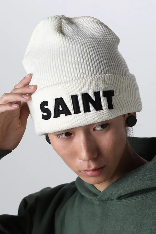 SAINT ニットキャップ ホワイト - SAINT Mxxxxxx - セントマイケル