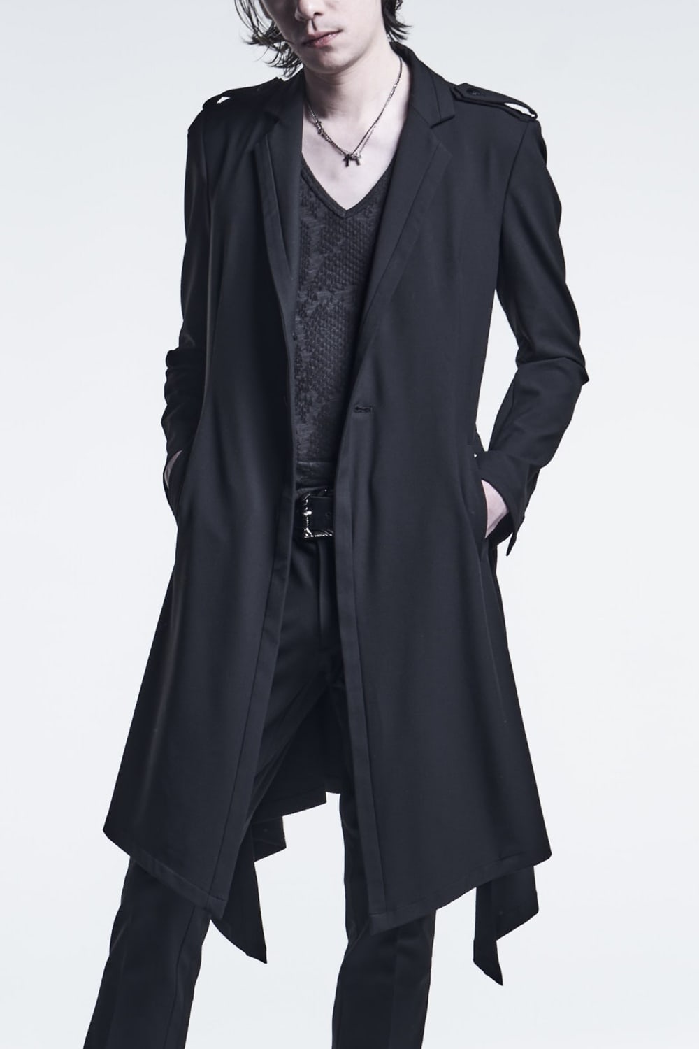 KM-HJ33-906-Black Triming Flare Jacket Black kiryuyrik Online