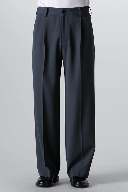 Two Tucks Wide Trousers Charcoal - IRENISA