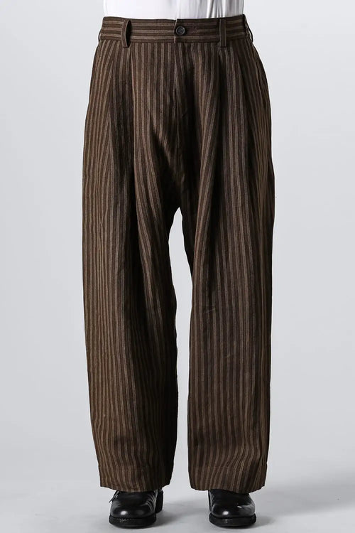 Front Pleats Tapered Long Trousers Dark Olive Drab - ZIGGY CHEN