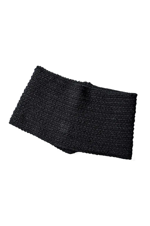 Knit headband cotton/nylon / linen Black - DEVOA