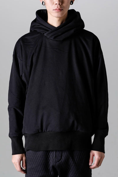 Hooded pullover cotton jersey  Used Black - DEVOA