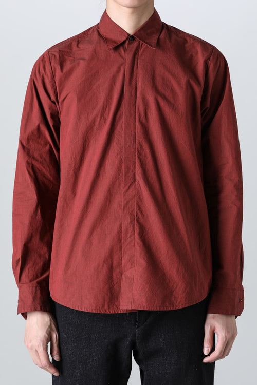 fly front shirt wine red - A - NOUSAN