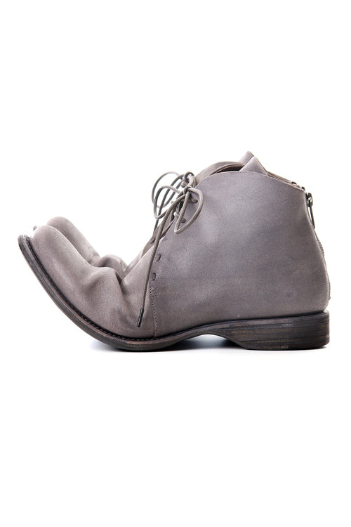 Guidi Reverse Calf Leather Back Zip Ankle Boots Purple Gray - DEVOA