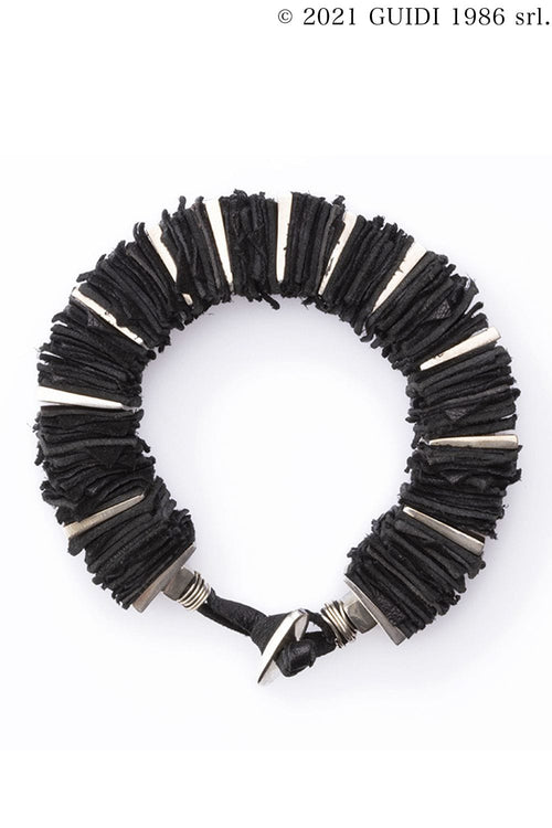 G-BR19 - Leather x Silver Bracelet - Guidi