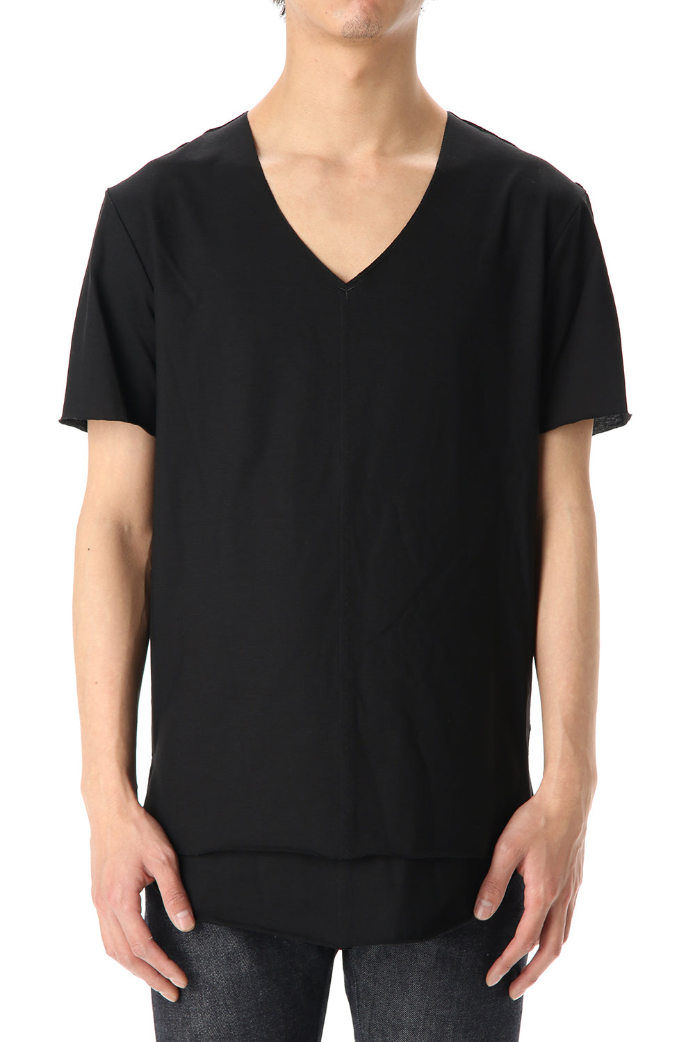 Layered cutsew V-neck - Black / Askyy(アスキー) アスキー 通販