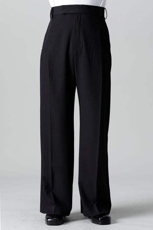 T/R Dry gabardine Stretch Tuck Wide pants Black - GalaabenD