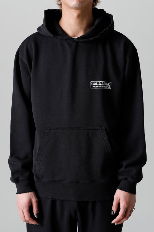 Middle fleece Damage hoodie Black - GalaabenD