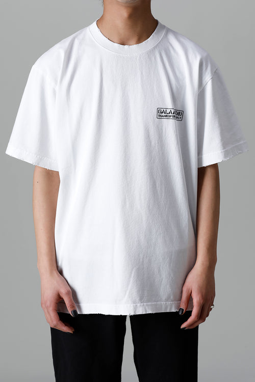 Heavy Weight Jersey Damage T-shirt White - GalaabenD