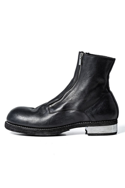 Double Front Zip Daddy Ankle Boots  - Horse Full Grain Leather - GR07FZI - Guidi