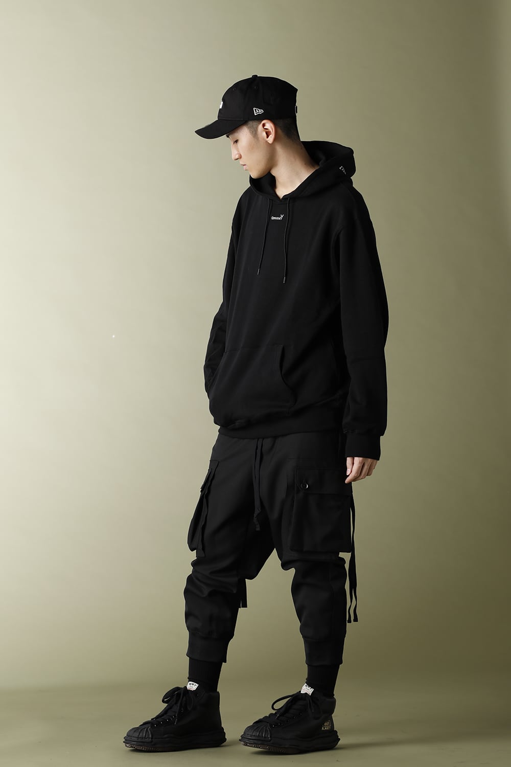 GT-T85-095 | New Era × Ground Y Logo Sweat Pull Over Hoodie 