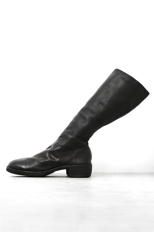 Side Zip Long Boots Double Sole - Calf Full Grain Leather - Guidi