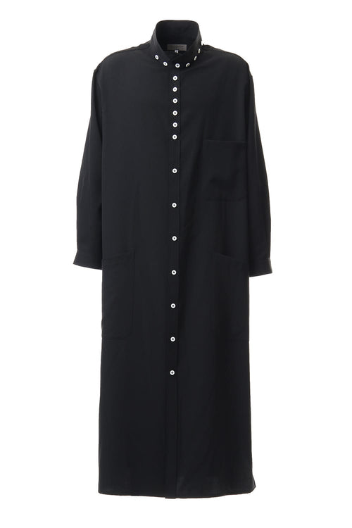 Gabardine Stand Collar Blouse - Yohji Yamamoto