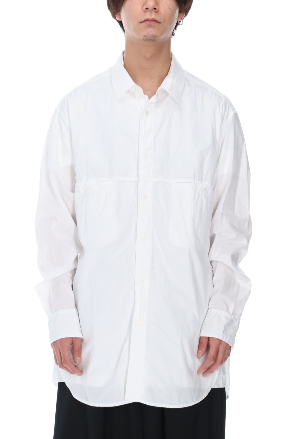 HD-B01-001-white | チェスト切替 チェーンステッチ ブロードシャツ ...