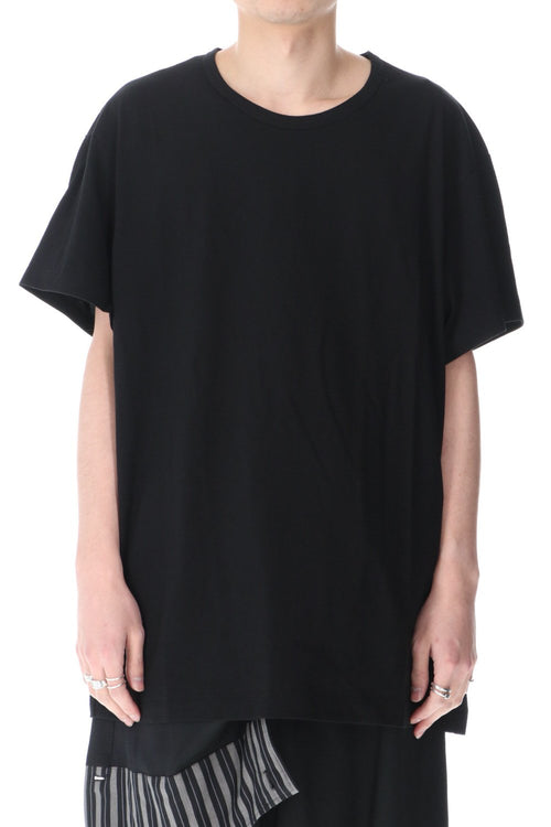 ラウンドネック ハーフスリーブTシャツ ブラック - Yohji Yamamoto - ヨウジヤマモト