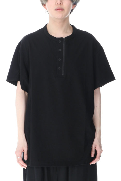 Fasntener Henry neck Short sleeve T-shirt - Yohji Yamamoto